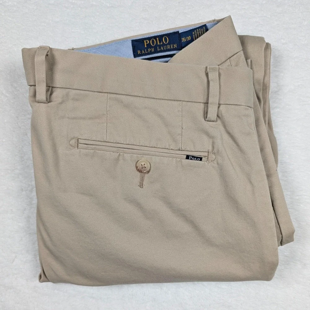 Polo Ralph Lauren Pants Mens 35x30 Beige Stretch Straight Fit Chino Casual